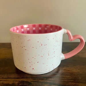Speckled Pink  Ceramic Mug w/ Heart Handle